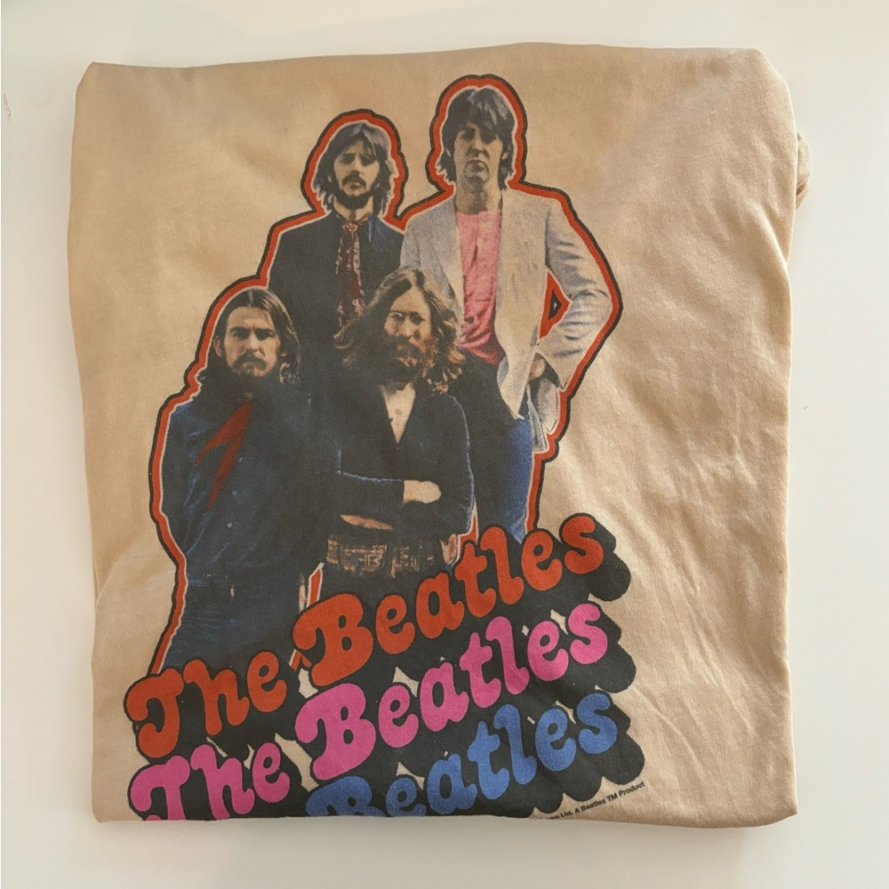 Junk Food graphic tee tshirt Beatles band tee tan 100% cotton new